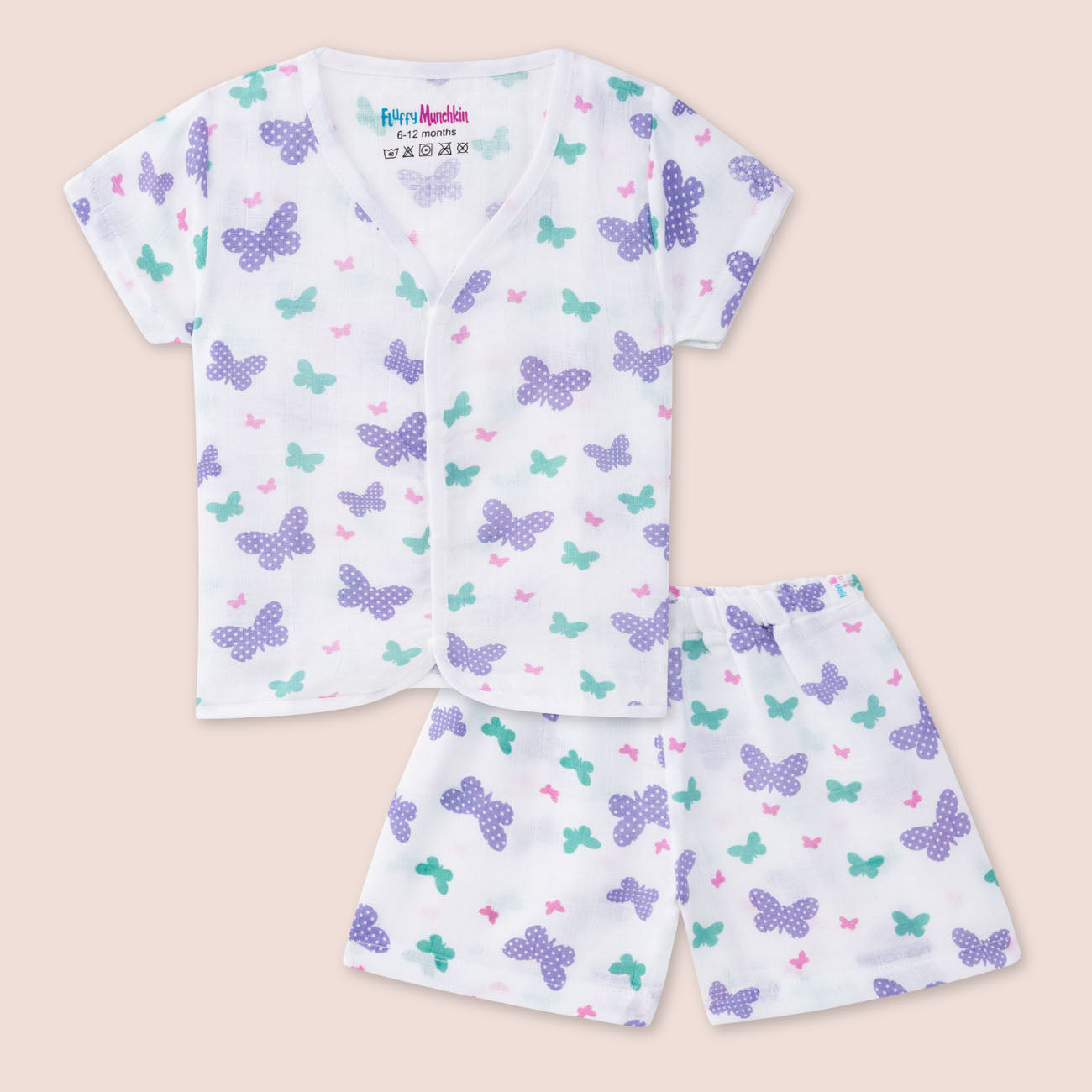 Half Sleeves Jabla shorts set - Butterfly